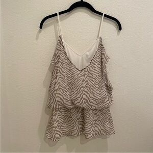 Express Zebra Print Ruffle Cami Top – Size Small